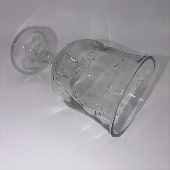 Anchor Hocking Savannah VTG Clear Water Goblets 7 1/4” Set of 4 Floral Glasses - Picture 11 of 14